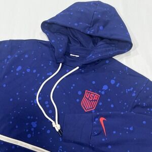 Nike Women Blue Standard Issue Dri-Fit Hoodie USA Olympics‎ Soccer Team Sz Large